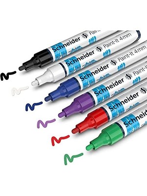 Storemax Akrilik Kalemler (4 mm Yuvarlak Uçlu, Yüksek Kapatıcı Akrilik Boyalar, Ahşap, Tuval, Taş Vb. Için) 6 Adet, Sınıflandırılmış, 4 mm Çizgi Genişliği