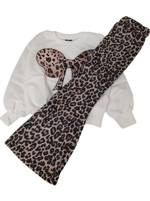 MG Mini Giyim Ispanyol Paça Leopar Takım Kız Çocuk