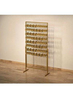 Md Vitrin Dekorasyon Ayaklı Tel Pano, Sk Telli Aksesuar Panosu 90*190 Gold Boya