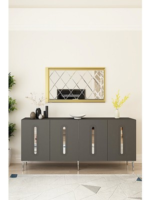 Ceneyra KA1810AS RANY180 Konsol, Kahve Köşesi ve Tv Sehpası Antrasit-Silver