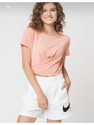 Nike Dri-Fıt One Luxe Women's Twist Cropped Short-Sleeve Top Bükümlü Standart Kesimli Turuncu Kadın T-Shirt DD4921-824