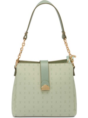 Tergan Yeşil Print Kadın Omuz Çantası - S25K1PR09178-U2A