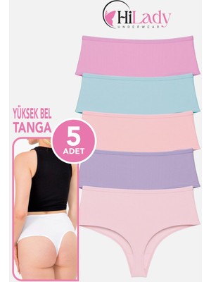 Hilady Kadın Tanga, Yüksek Bel Tanga, String Tanga Açık Soft Pamuklu Esnek