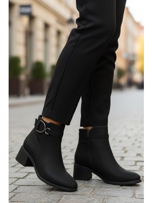 Ayakmod 417637 Z Soğuğa Dirençli Siyah Zümrüt Kadın Klasik Topuklu Bot