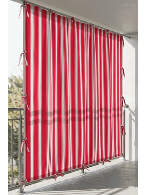 Ceylan Home 4 Tarafı Kuş Gözlü Bahçe Brandası | Dış Mekan Balkon, Garaj ve Teras Perdesi – Kırmızı