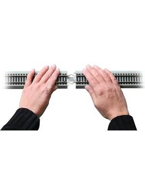 Storemax Trains 44501 -Fit E-Z 45,72 cm Yarıçap Kavisli Pist (4/kart) -Nikel Gümüş Ray, Gri Yol Yatağı-Ho Ölçeği, Gri, 6 Uk