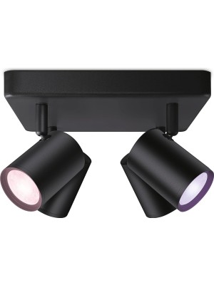 Wiz Imageo 4'lü Spot Ayarlanabilir Beyaz ve Renkli, Kare, Kısılabilir, 16 Milyon Renk, Wi-Fi Üzerind