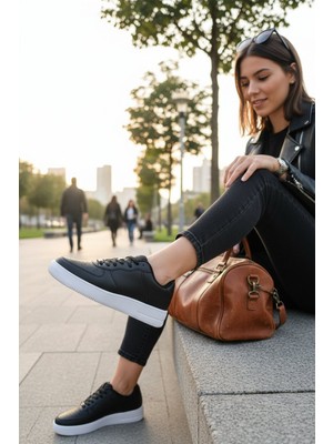 Enoch Erkek Düz Taban Airforce Model Günlük Bağcıklı Sneaker Spor Ayakkabı Ofis Okul