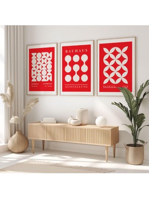 Pam Studio Bauhaus Poster Seti 3’lü – Modern Geometrik Sanat, Minimalist Duvar Dekoru