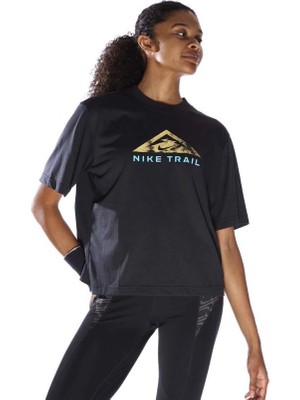 Nike Dri-Fit Trail Short-Sleeve Bol Kalıp Siyah Kadın T-Shirt DX7896-010