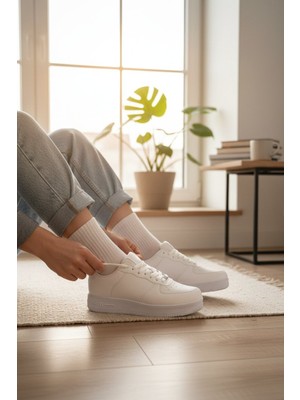 Enoch Erkek Düz Taban Airforce Model Günlük Bağcıklı Sneaker Spor Ayakkabı Ofis Okul