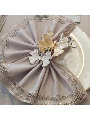 Elta Collection Gold Gümüş Kelebek Detaylı Peçetelik