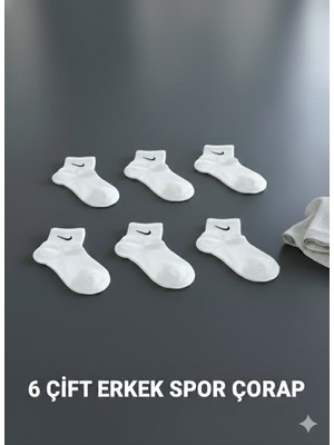 Ünlü Çorap Spor Yarın Konç Coton 6çift Beyaz Çorap 41-44