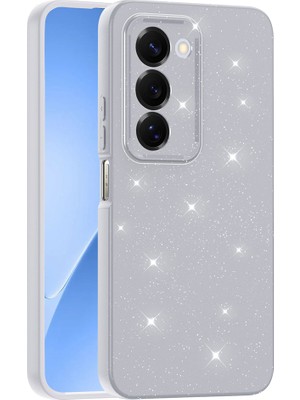 Bilişim Aksesuar Redmi 15 Kılıf Kamera Korumalı Simli Lüks Zore Koton Kapak - Beyaz