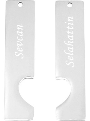 Hediye Shop Aşıklara Özel Gümüş Renk Çelik Puzzle Kolye