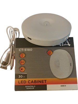 Cata Sensörlü Kabinet -Şarjlı 4000 Kelvın CT-5180