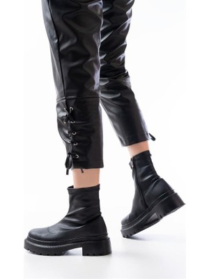 Sibel Gürel 236-2011 Siyah Streç Fermuarlı Günlük Kadın Bot