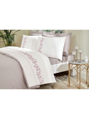 Özdilek Akfil Boutique -Petra Bej- Çift Kişilik Nevresim Takımı (4 Yastık Kılıflı)