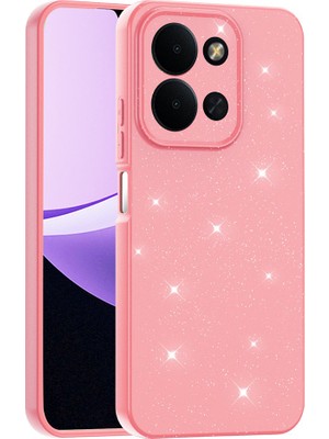 Bilişim Aksesuar Redmi 15C Kılıf Kamera Korumalı Simli Lüks Zore Koton Kapak - Açık Pembe