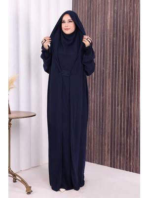 Kendinden Peçeli Sufleli Cilbab 6032 Lacivert