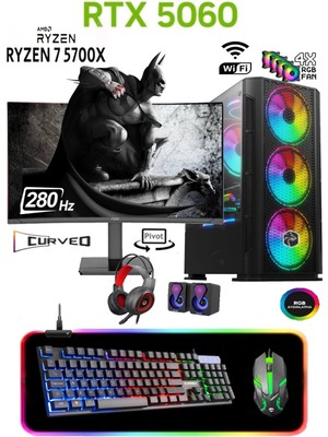Apphirex Rise X56 Ryzen 7 5700X 32GB 1tb M2 SSD RTX5060 27'' 280Hz Masaüstü Oyuncu Bilgisayarı Hazır Sistem