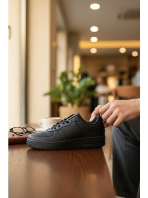 Enoch Erkek Düz Taban Airforce Model Günlük Bağcıklı Sneaker Spor Ayakkabı Ofis Okul