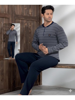 Kocabey Lindros 04036 Erkek Raporlu Uzun Kol Pijama Takımı