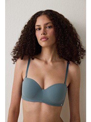 Penti Koyu Gri Lotus Essentials Straplez Sütyen Balenli Kadın Gün Boyu Destekli Konforlu Tasarım