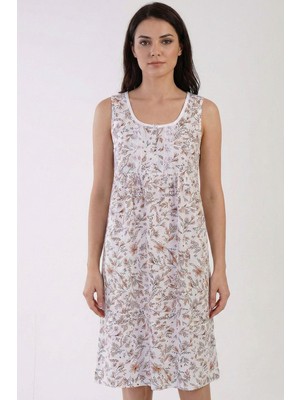 Cotonhause Kadın Sıfır Kol %100 Pamuk Gecelik - Penye, Rahat Gecelik COT2724X6