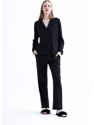 Kocabey  775 Kadın Çizgili Penye Pijama Takımı