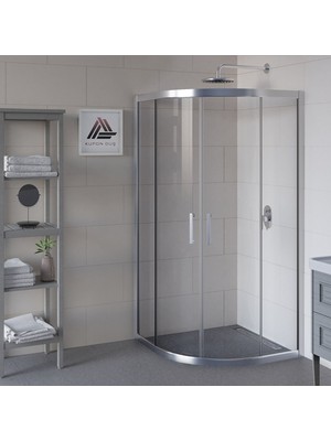 Kupon Duş ve Banyo Sistemleri Vesta D300 Oval Duşakabin Parlak Profil Şeffaf Cam H: 190 cm