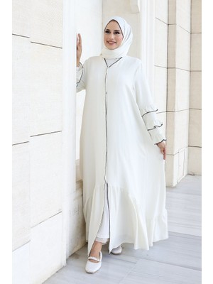 Bym Fashion Ferace ŞAL HEDİYE   70018 Ekru