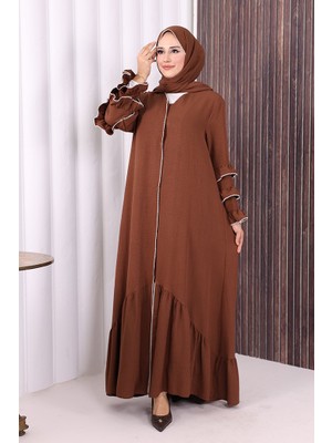 Bym Fashion Ferace ŞAL HEDİYE   70018 Kahverengi