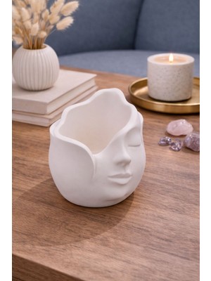 Akanart 3D Yarım Yüz Dekoratif Beton Obje