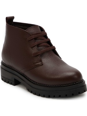 Tergan Kahverengi Hakiki Deri Kadın Bot - K25K1BT68531-A42