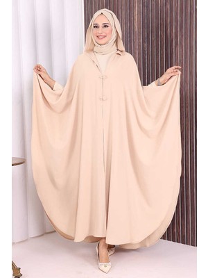 Kapüşonlu Ayrobin Pelerin 70021 Taş