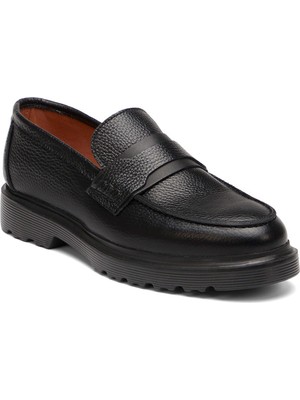 Tergan Siyah Hakiki Deri Erkek Loafer - E25S1AY57671-A41
