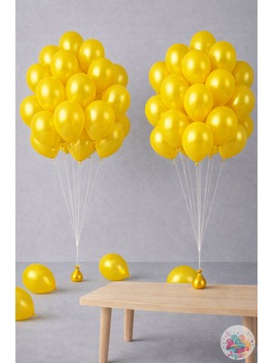 Joyane Metalik Sarı Balon 20 Adet 11" 28CM Parti ve Doğum Günü Balonu