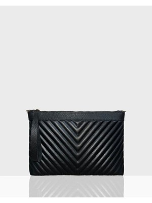 Farbag Siyah Nakışlı Suni Deri Portföy ve Omuz Çantası