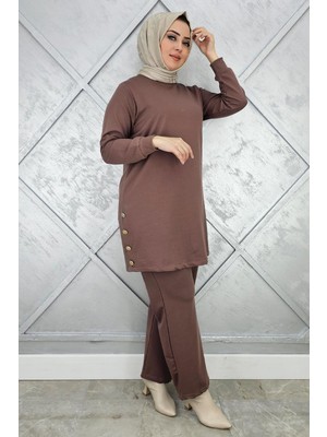 Pys Giyim Kadın Düğme Detaylı Tesettür Takım