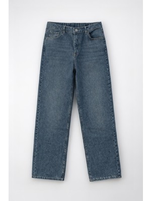 Markapia Kadın Straight Fit Düz Kesim %100 Pamuk Jean Pantolon