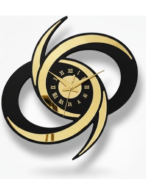 As Tasarım Lazer Zerafet Modern Duvar Saati Dekorasyon 60 cm Gold