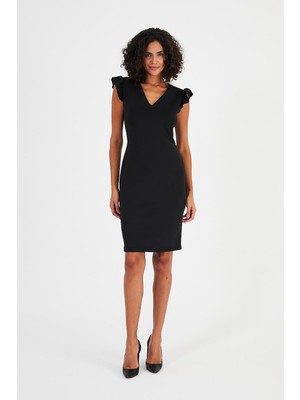 Alexander Gardi Alexandergardı Fırfır Detaylı V Yaka ELBİSE(B24-00180)