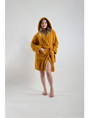 Caspara Wellsoft Premium Kapüşonlu Şapkalı Kadın Bornoz / Sabahlık - Ultra Soft , Sıcak ve Yumuşak