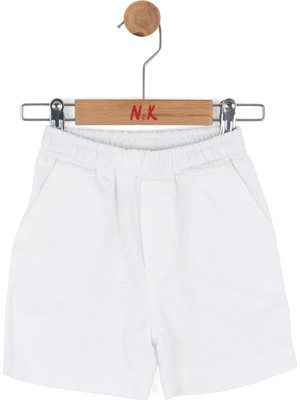Nk Erkek Bebek Poyraz Şort Beyaz Normal Kalıp 1-4 Yaş Hafif Kumaş ile Rahat Kullanım