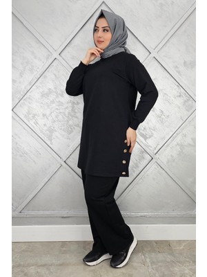 Pys Giyim Kadın Düğme Detaylı Tesettür Takım