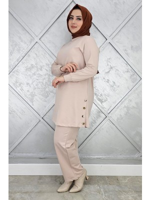 Pys Giyim Kadın Düğme Detaylı Tesettür Takım
