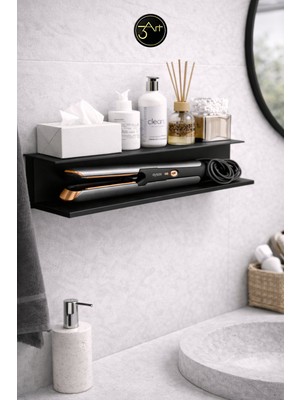3art Metal Dekorasyon Dysonairstrait Standı - Isıya Dayanıklı Banyo Rafı, Kablo Toplamalı Modern Düzleştirici Standı