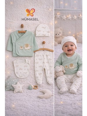 Hümasel Yenidoğan 5li Askı Hastane Çıkışı Erkek Bebek Mint Yenidoğan