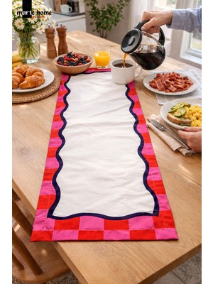 Marte Home Renkli Desen Baskılı Dekoratif Runner